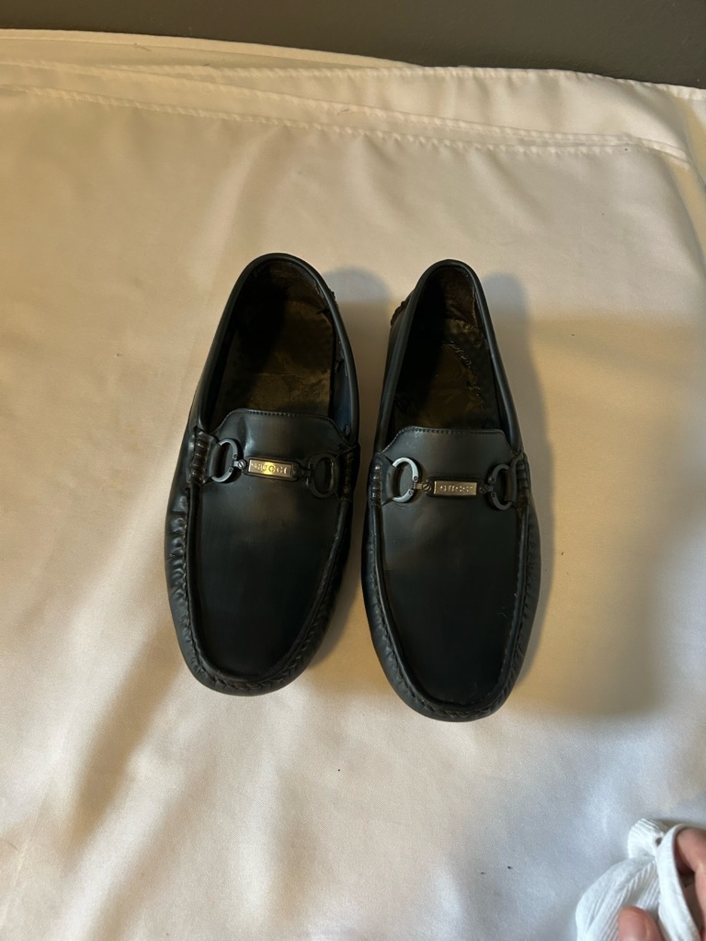 “Gucci” Men's Black Leather Bit Loafers - Classic Slip-On Dress Shoes